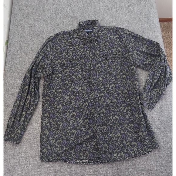 Roper Other - Roper Western Shirt Mens XL Tall Purple Paisley Allover Print Button Down Cowboy
